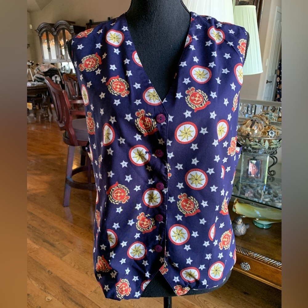 Pendleton Classic Anchors and Stars Print Vintage Vest